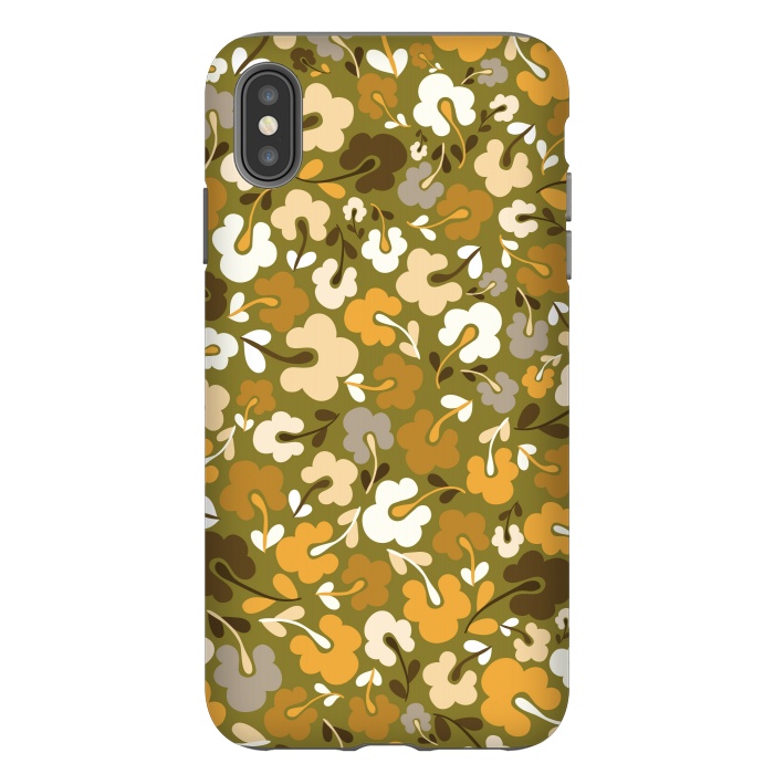 iPhone Xs Max StrongFit Ditsy Flowers in Green by Paula Ohreen