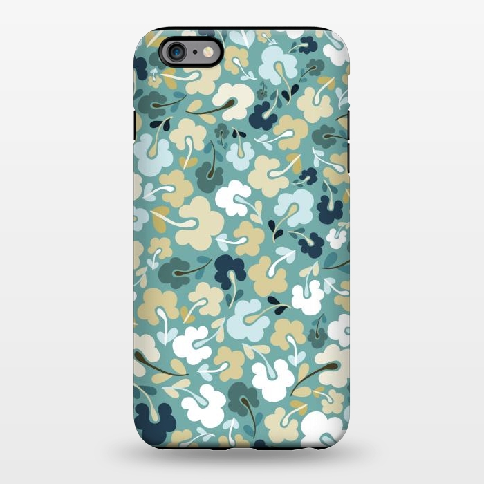 iPhone 6/6s plus StrongFit Ditsy Flowers in Green and Blue by Paula Ohreen