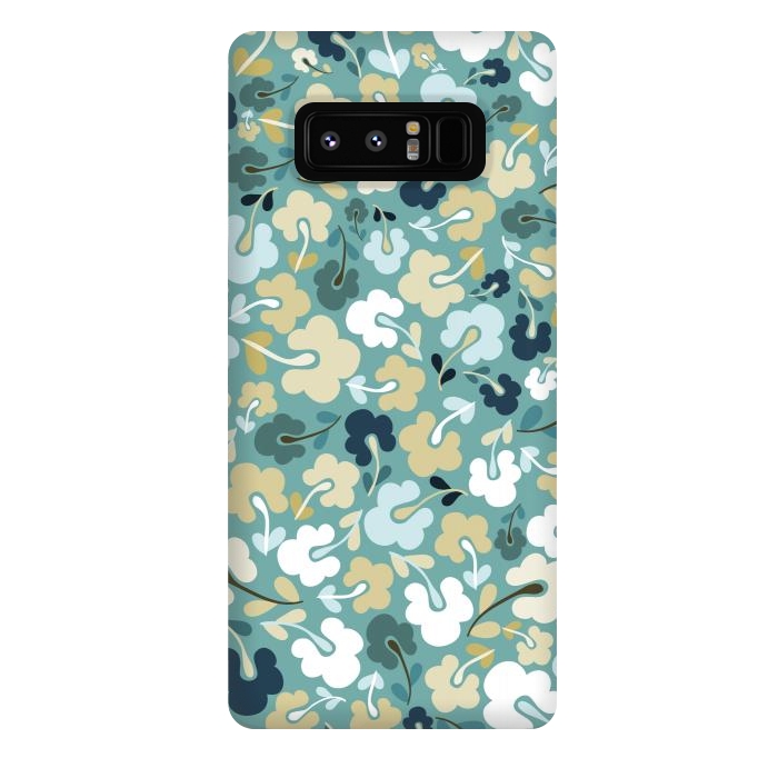 Galaxy Note 8 StrongFit Ditsy Flowers in Green and Blue by Paula Ohreen