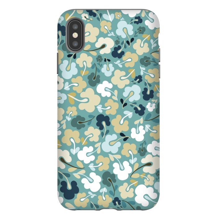 iPhone Xs Max StrongFit Ditsy Flowers in Green and Blue by Paula Ohreen
