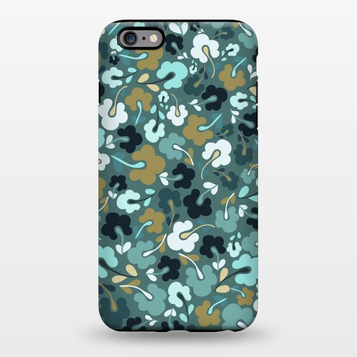 iPhone 6/6s plus StrongFit Ditsy Flowers in Navy and Green by Paula Ohreen