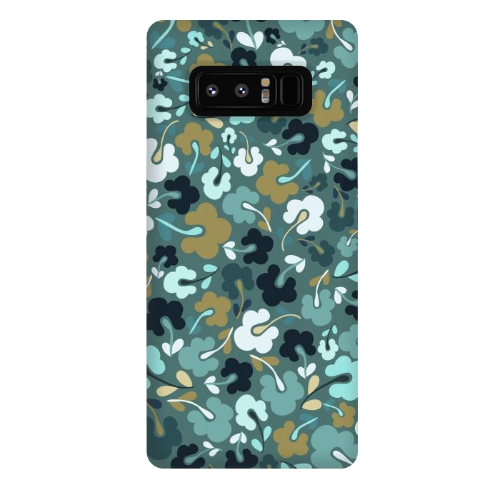 Galaxy Note 8 StrongFit Ditsy Flowers in Navy and Green by Paula Ohreen