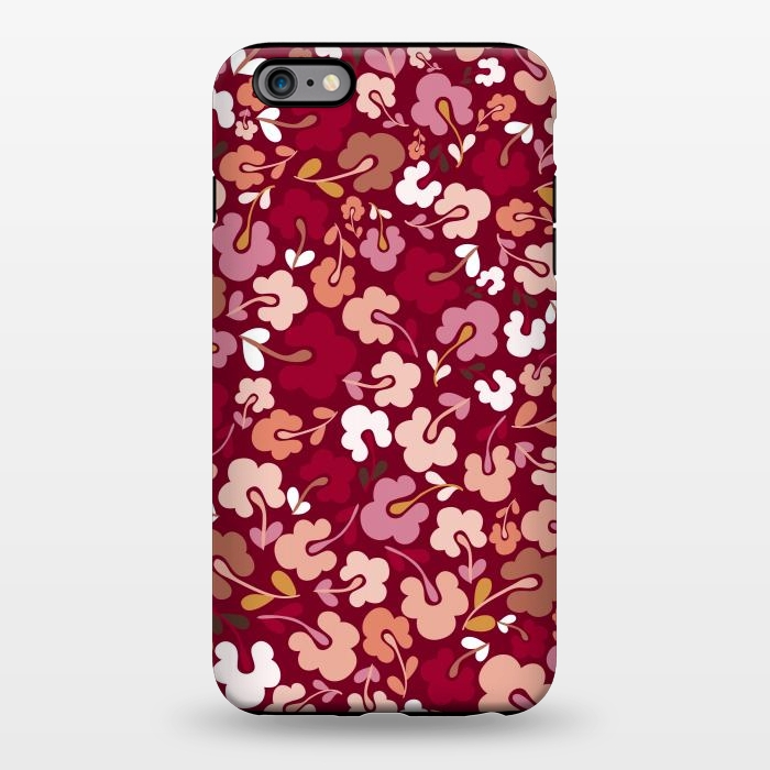 iPhone 6/6s plus StrongFit Ditsy Flowers in Pink and Orange by Paula Ohreen