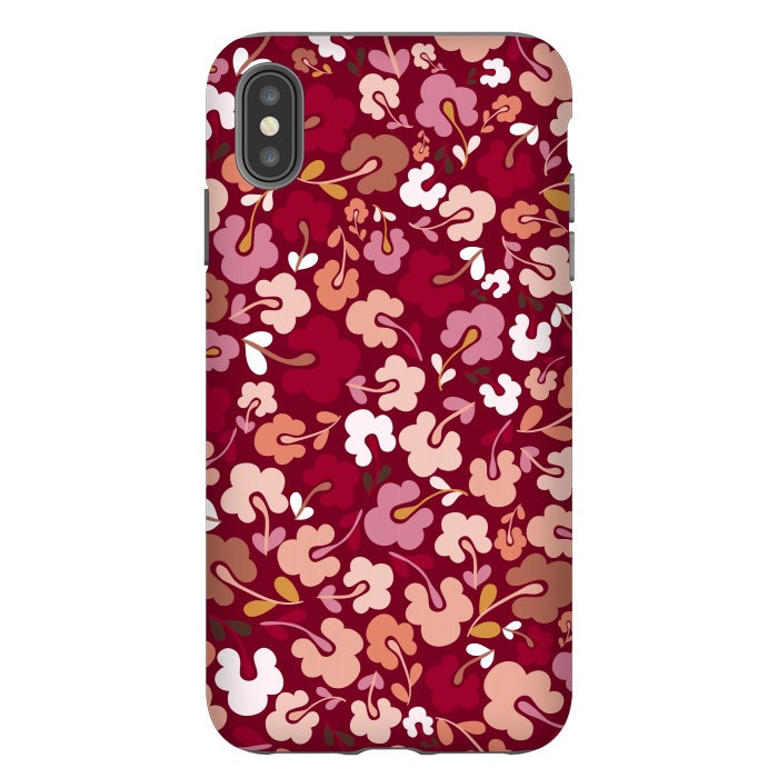 iPhone Xs Max StrongFit Ditsy Flowers in Pink and Orange by Paula Ohreen