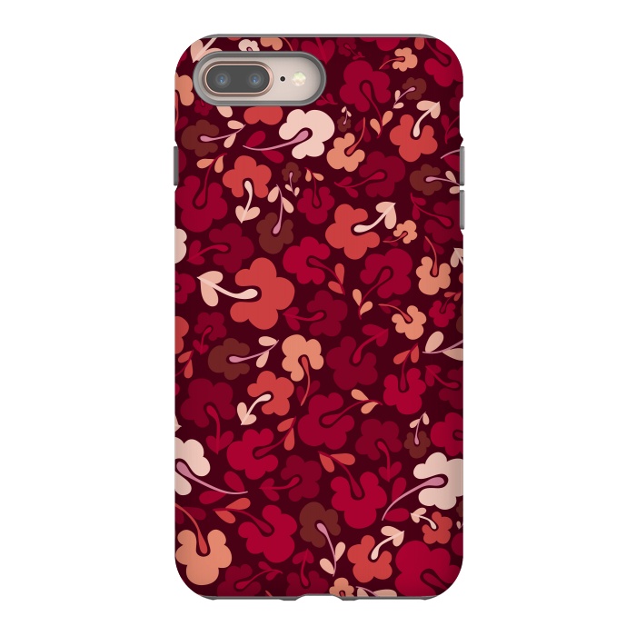 iPhone 7 plus StrongFit Ditsy Flowers in Pink and Red by Paula Ohreen