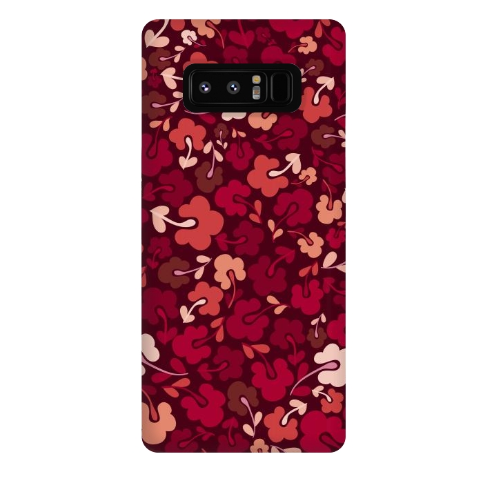 Galaxy Note 8 StrongFit Ditsy Flowers in Pink and Red by Paula Ohreen