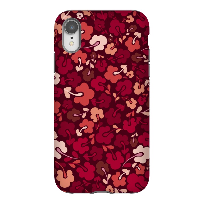 iPhone Xr StrongFit Ditsy Flowers in Pink and Red by Paula Ohreen