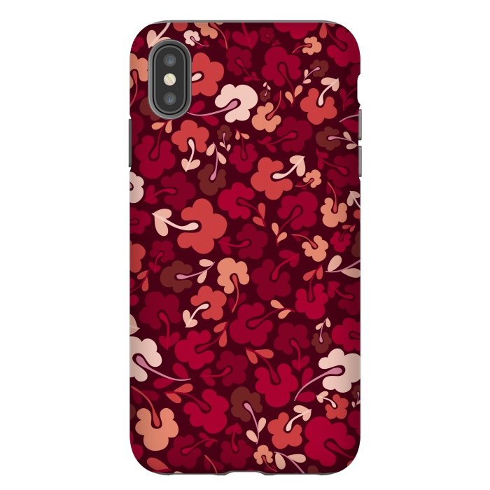 iPhone Xs Max StrongFit Ditsy Flowers in Pink and Red by Paula Ohreen