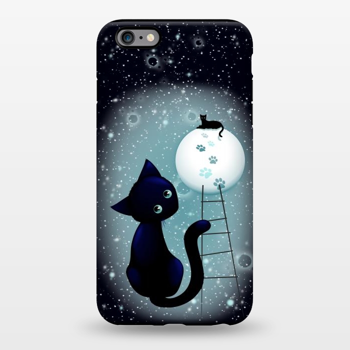 iPhone 6/6s plus StrongFit Blue Kitty Dream on the Moon by BluedarkArt