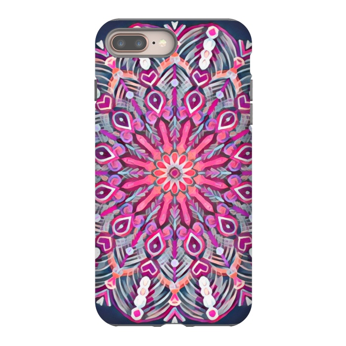 iPhone 7 plus StrongFit Magenta Party Boho Mandala  by Micklyn Le Feuvre
