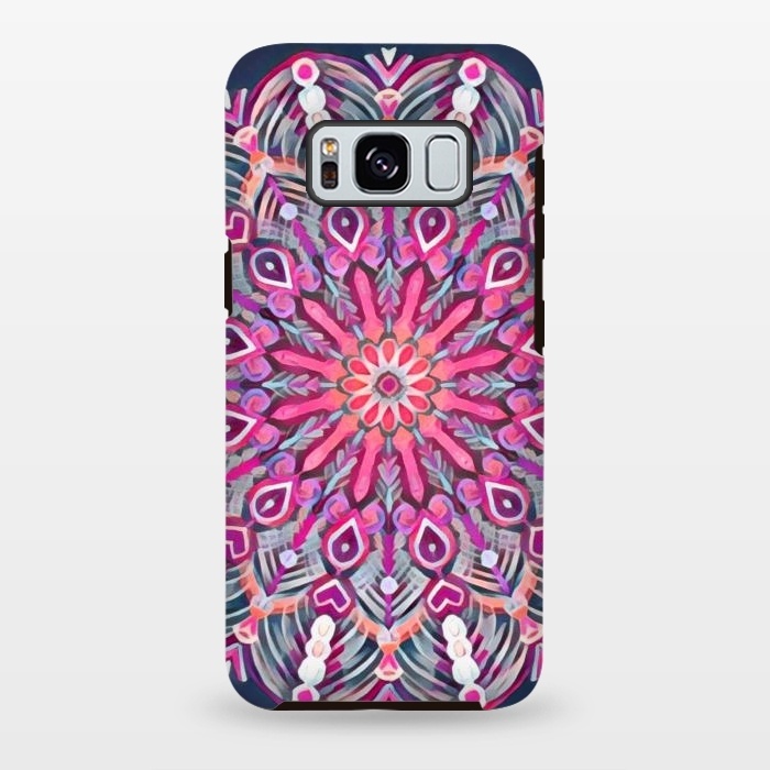 Galaxy S8 plus StrongFit Magenta Party Boho Mandala  by Micklyn Le Feuvre