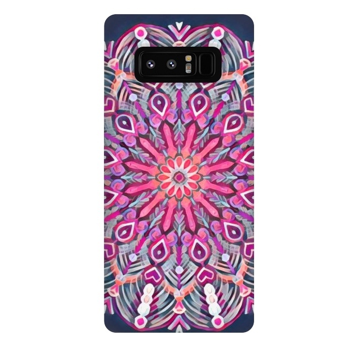 Galaxy Note 8 StrongFit Magenta Party Boho Mandala  by Micklyn Le Feuvre