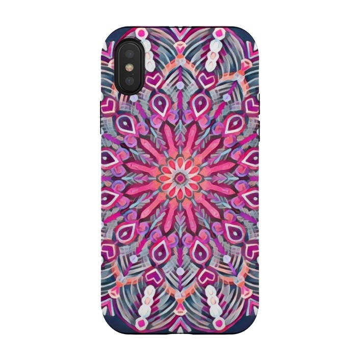 iPhone Xs / X StrongFit Magenta Party Boho Mandala  by Micklyn Le Feuvre