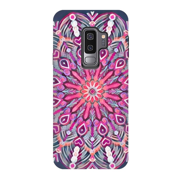 Galaxy S9 plus StrongFit Magenta Party Boho Mandala  by Micklyn Le Feuvre