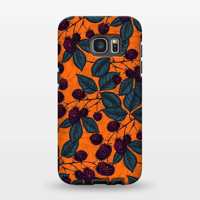 Galaxy S7 EDGE StrongFit Blackberry hand  drawn pattern by Katerina Kirilova