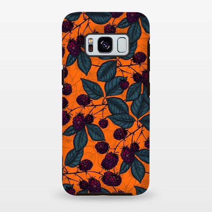 Galaxy S8 plus StrongFit Blackberry hand  drawn pattern by Katerina Kirilova