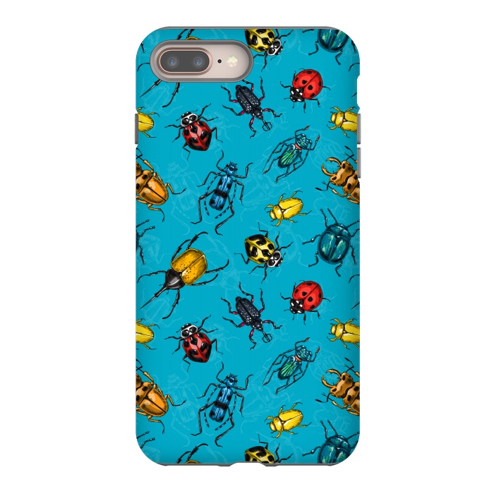 iPhone 7 plus StrongFit Beetles, hand drawn pattern by Katerina Kirilova