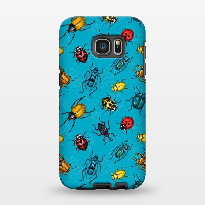 Galaxy S7 EDGE StrongFit Beetles, hand drawn pattern by Katerina Kirilova