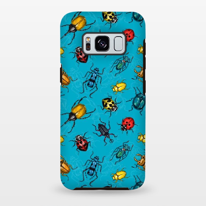 Galaxy S8 plus StrongFit Beetles, hand drawn pattern by Katerina Kirilova