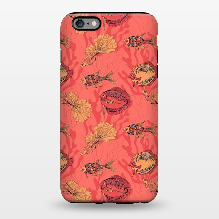 iPhone 6/6s plus StrongFit Fishes on living coral background by Katerina Kirilova