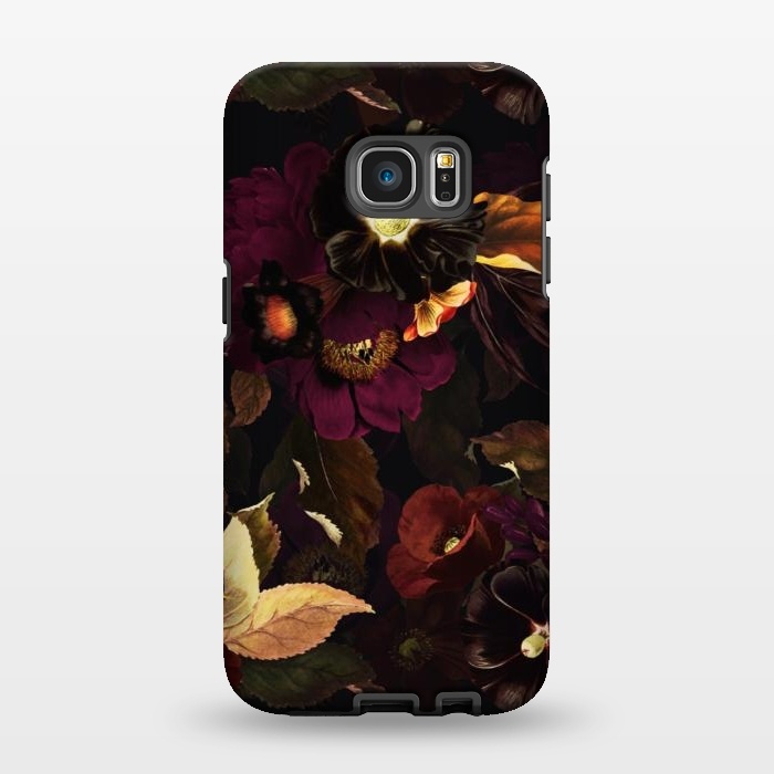 Galaxy S7 EDGE StrongFit Dark floral night by  Utart
