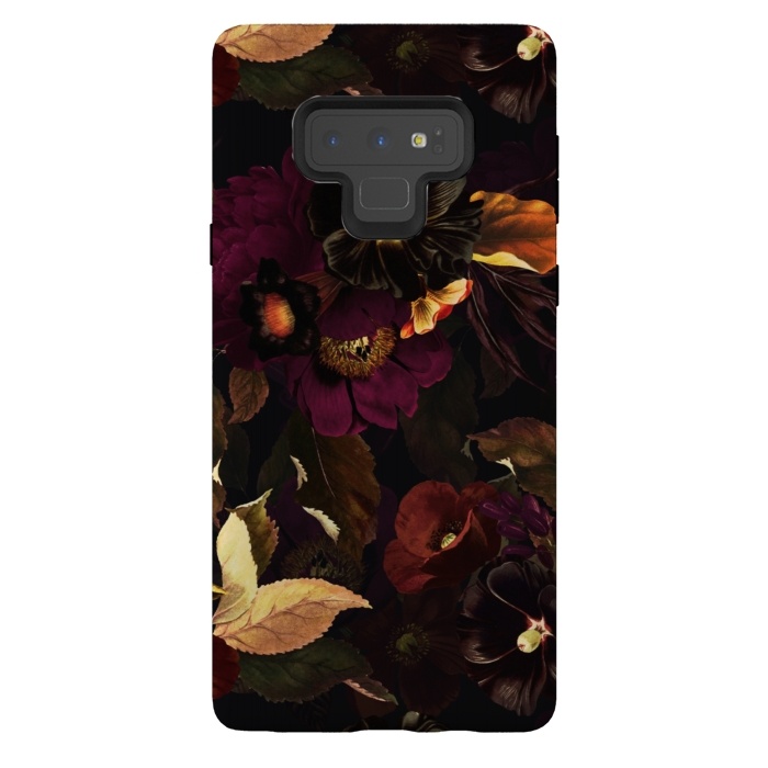 Galaxy Note 9 StrongFit Dark floral night by  Utart