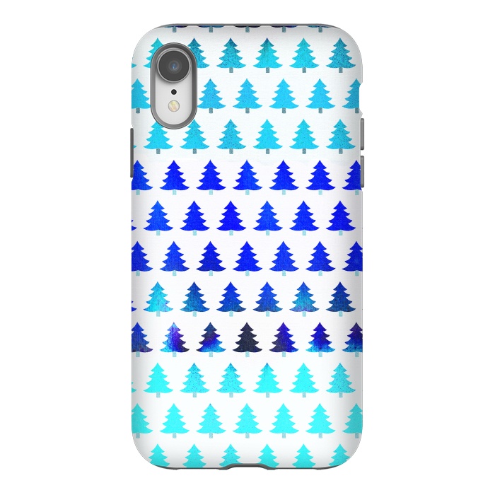 iPhone Xr StrongFit Blue pine trees pattern - Christmas sweater by Oana 