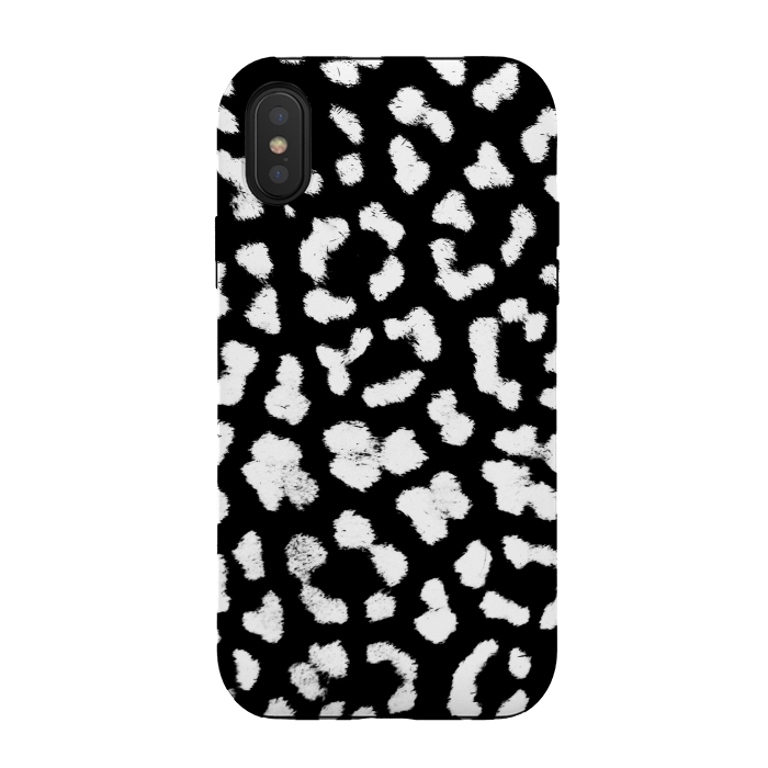 iPhone Xs / X StrongFit Smudged leopard print spots by Oana 
