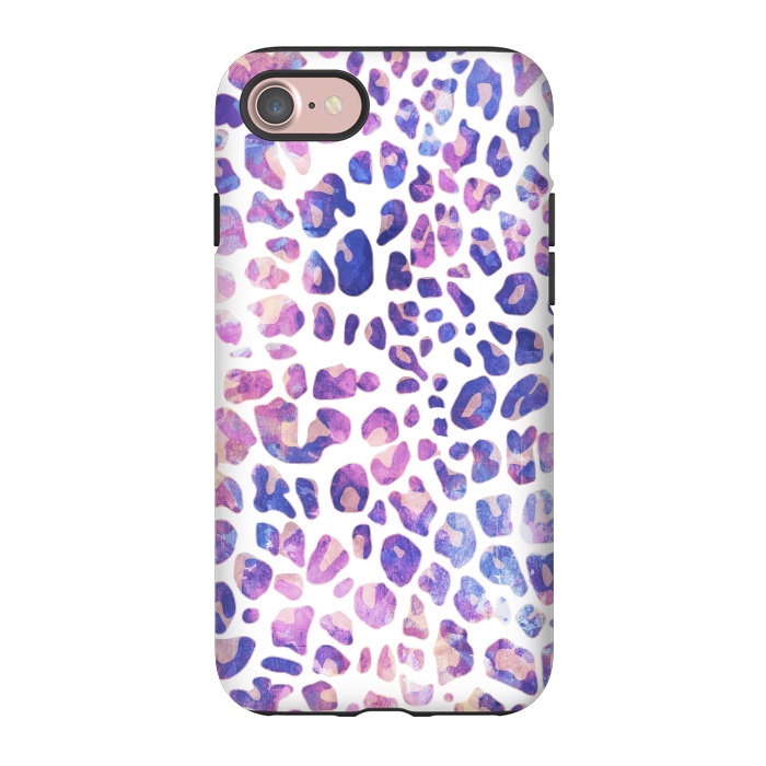 iPhone 7 StrongFit Purple pink painted leopard print by Oana 
