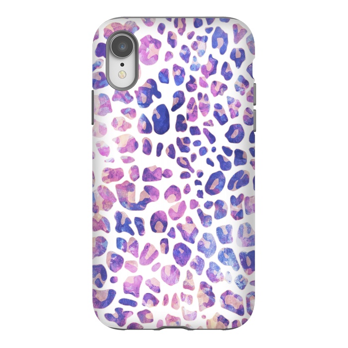 iPhone Xr StrongFit Purple pink painted leopard print by Oana 
