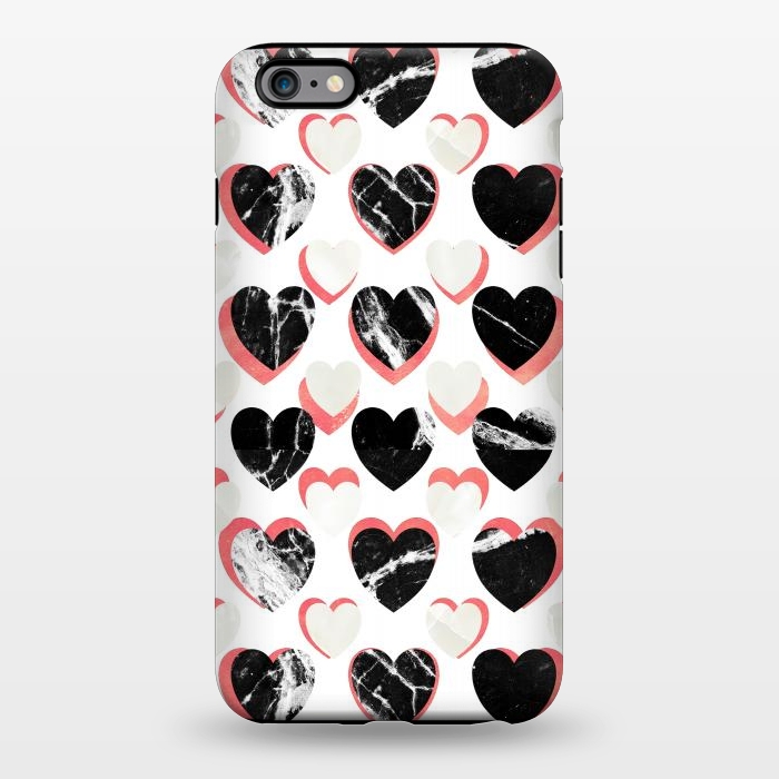 iPhone 6/6s plus StrongFit Marble hearts - 3d pattern by Oana 