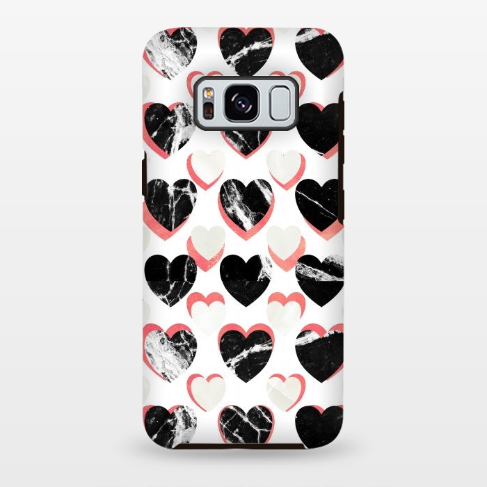 Galaxy S8 plus StrongFit Marble hearts - 3d pattern by Oana 