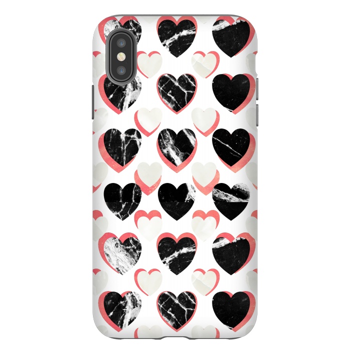 iPhone Xs Max StrongFit Marble hearts - 3d pattern by Oana 