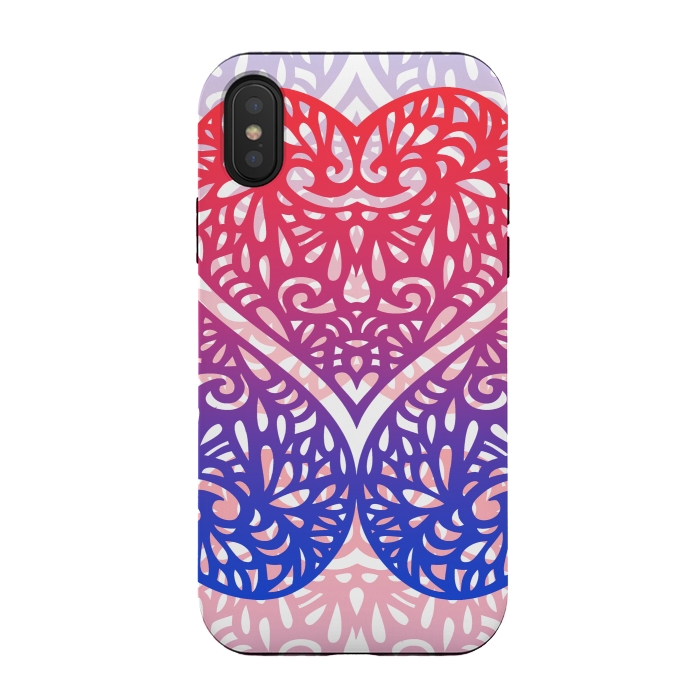 iPhone Xs / X StrongFit Gradient lace hearts by Oana 