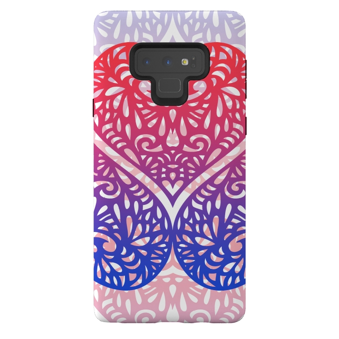 Galaxy Note 9 StrongFit Gradient lace hearts by Oana 