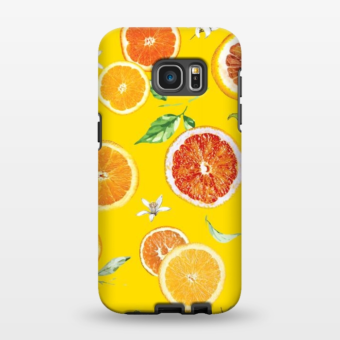 Galaxy S7 EDGE StrongFit Orange slices #pattern #trendy #style by Bledi