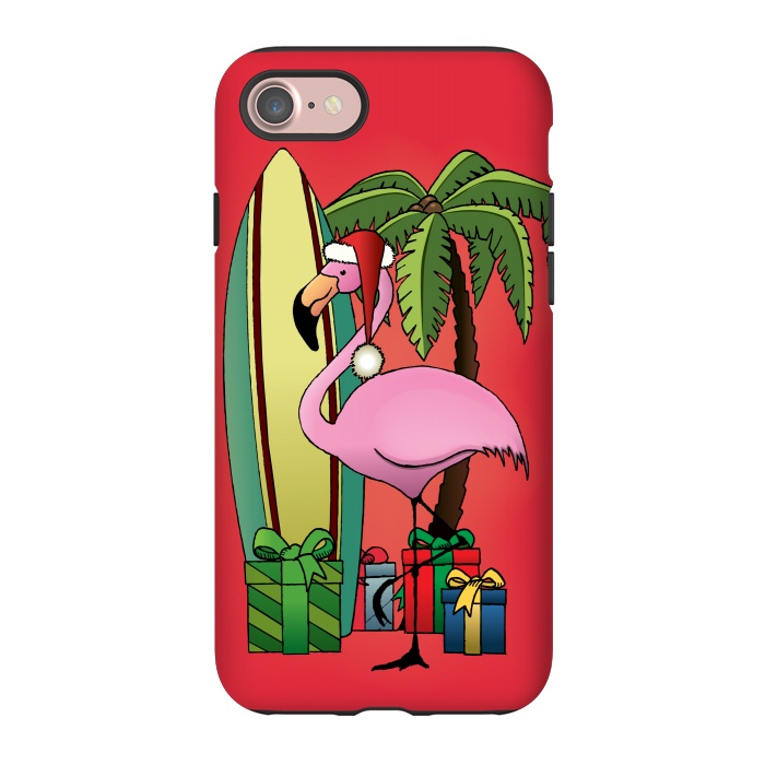 iPhone 7 StrongFit Xmas Flamingo by Mangulica