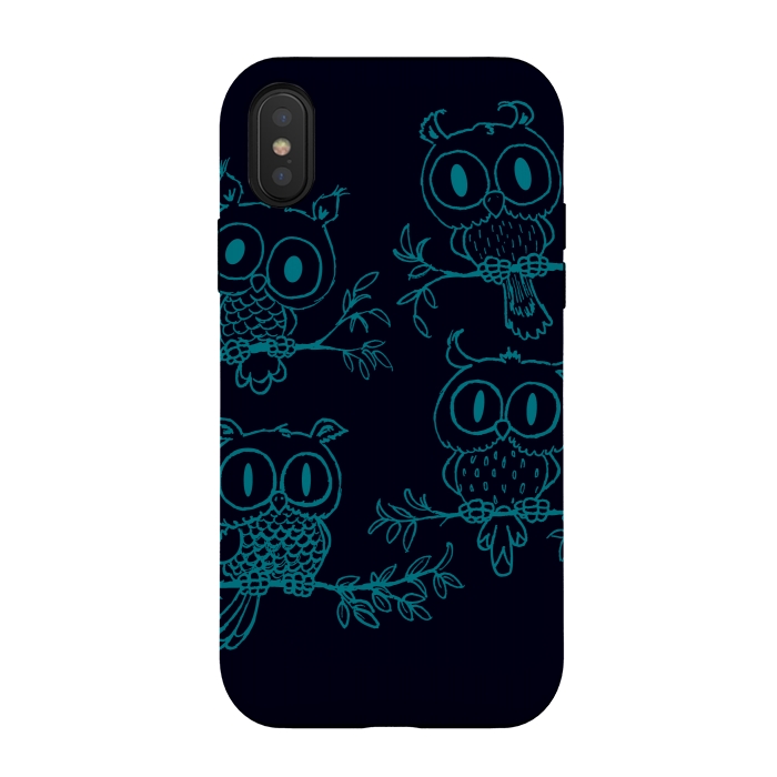 iPhone Xs / X StrongFit Owls in the night by Mangulica