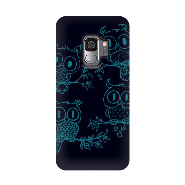 Galaxy S9 StrongFit Owls in the night by Mangulica
