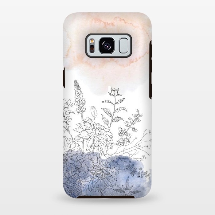 Galaxy S8 plus StrongFit Ink Blush Flower Meadow  by  Utart