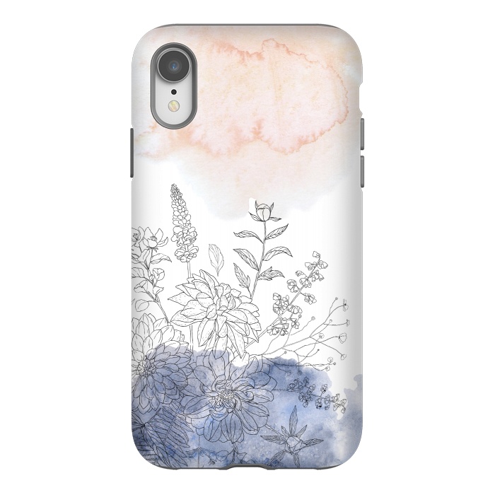 iPhone Xr StrongFit Ink Blush Flower Meadow  by  Utart