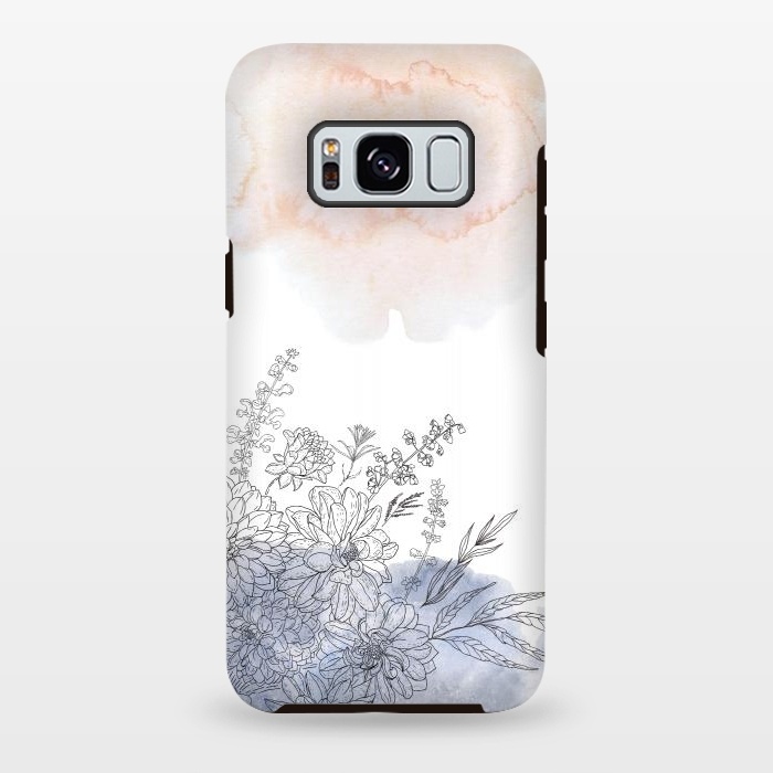 Galaxy S8 plus StrongFit Ink Blush Flower Meadow  I by  Utart