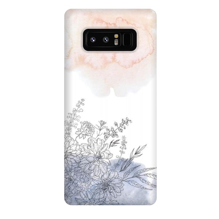 Galaxy Note 8 StrongFit Ink Blush Flower Meadow  I by  Utart