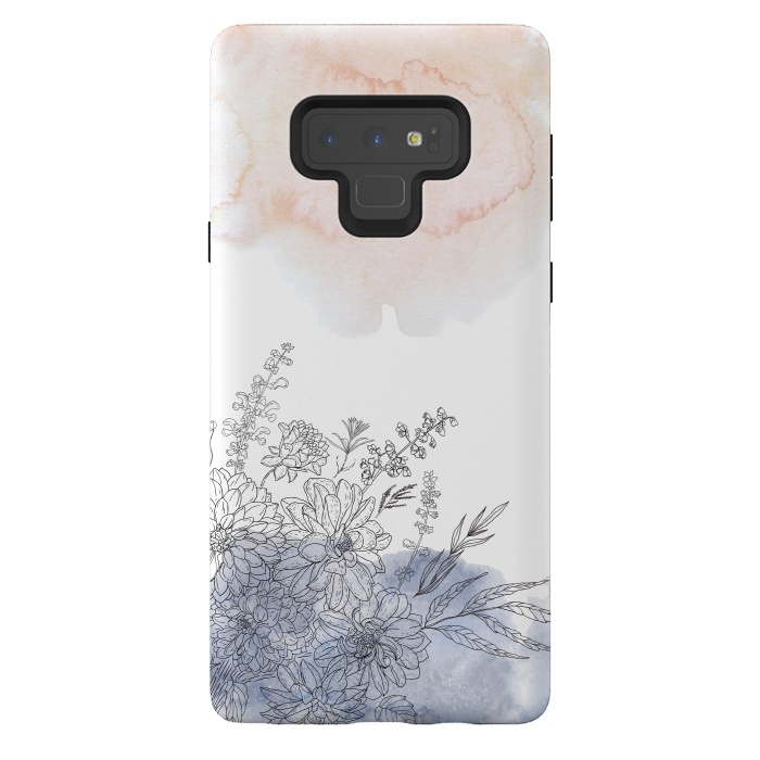 Galaxy Note 9 StrongFit Ink Blush Flower Meadow  I by  Utart