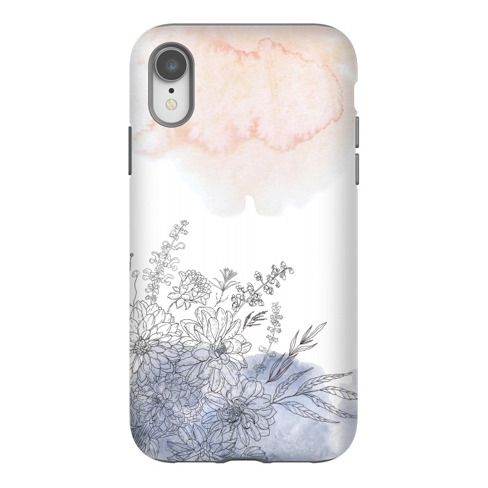 iPhone Xr StrongFit Ink Blush Flower Meadow  I by  Utart