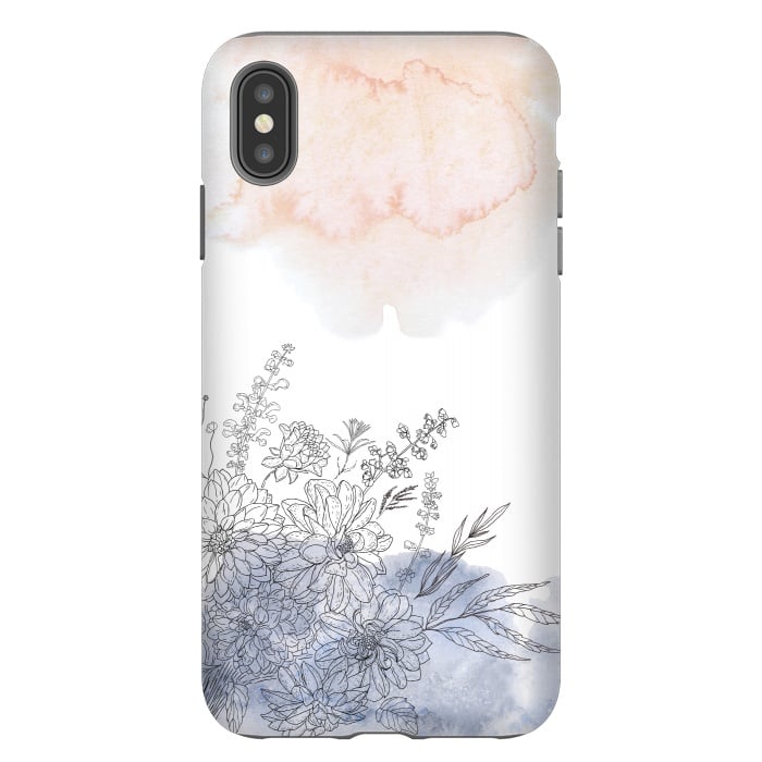 iPhone Xs Max StrongFit Ink Blush Flower Meadow  I by  Utart