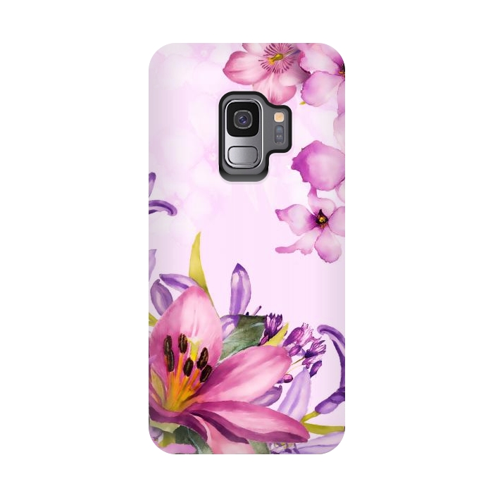 Galaxy S9 StrongFit Floral Smile by Creativeaxle