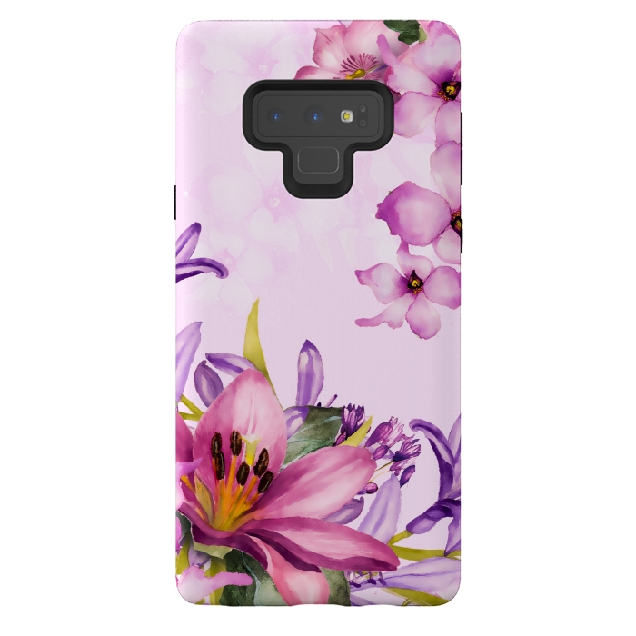 Galaxy Note 9 StrongFit Floral Smile by Creativeaxle