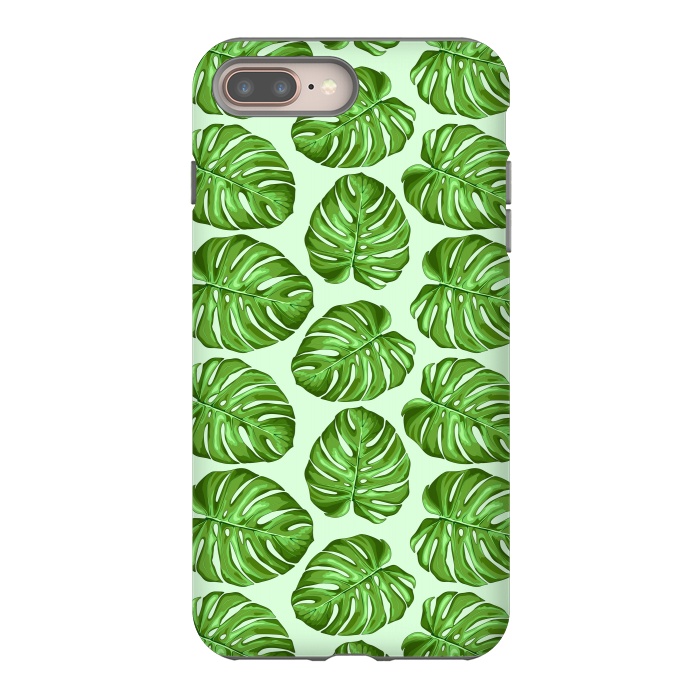 iPhone 7 plus StrongFit Monstera Tropical Leaves Seamless Textile Patten  by BluedarkArt