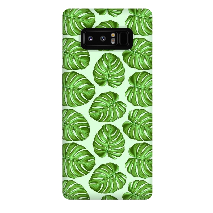 Galaxy Note 8 StrongFit Monstera Tropical Leaves Seamless Textile Patten  by BluedarkArt
